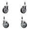 Service Caster 5'' Thermoplastic Rubber Wheel Swivel 7/8'' Expanding Stem Caster Set 2 Brakes, 4PK SCC-EX20S514-TPRB-2-TLB-2-78 - alternate 1
